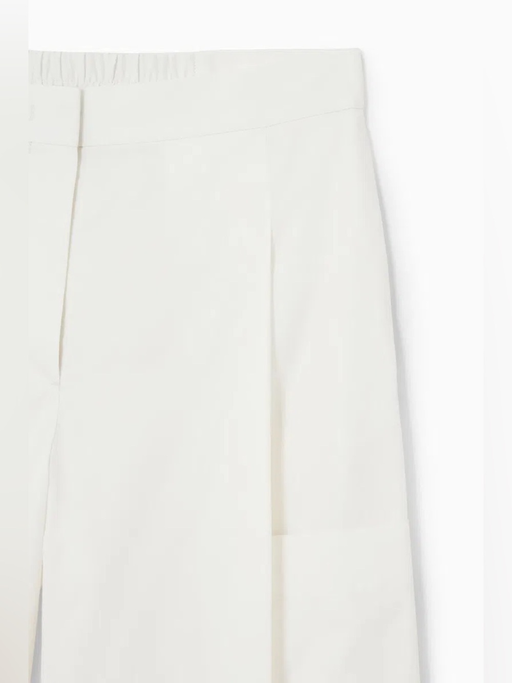 COS Elasticized Pleated Culottes White Cotton - Picture 6 of 17